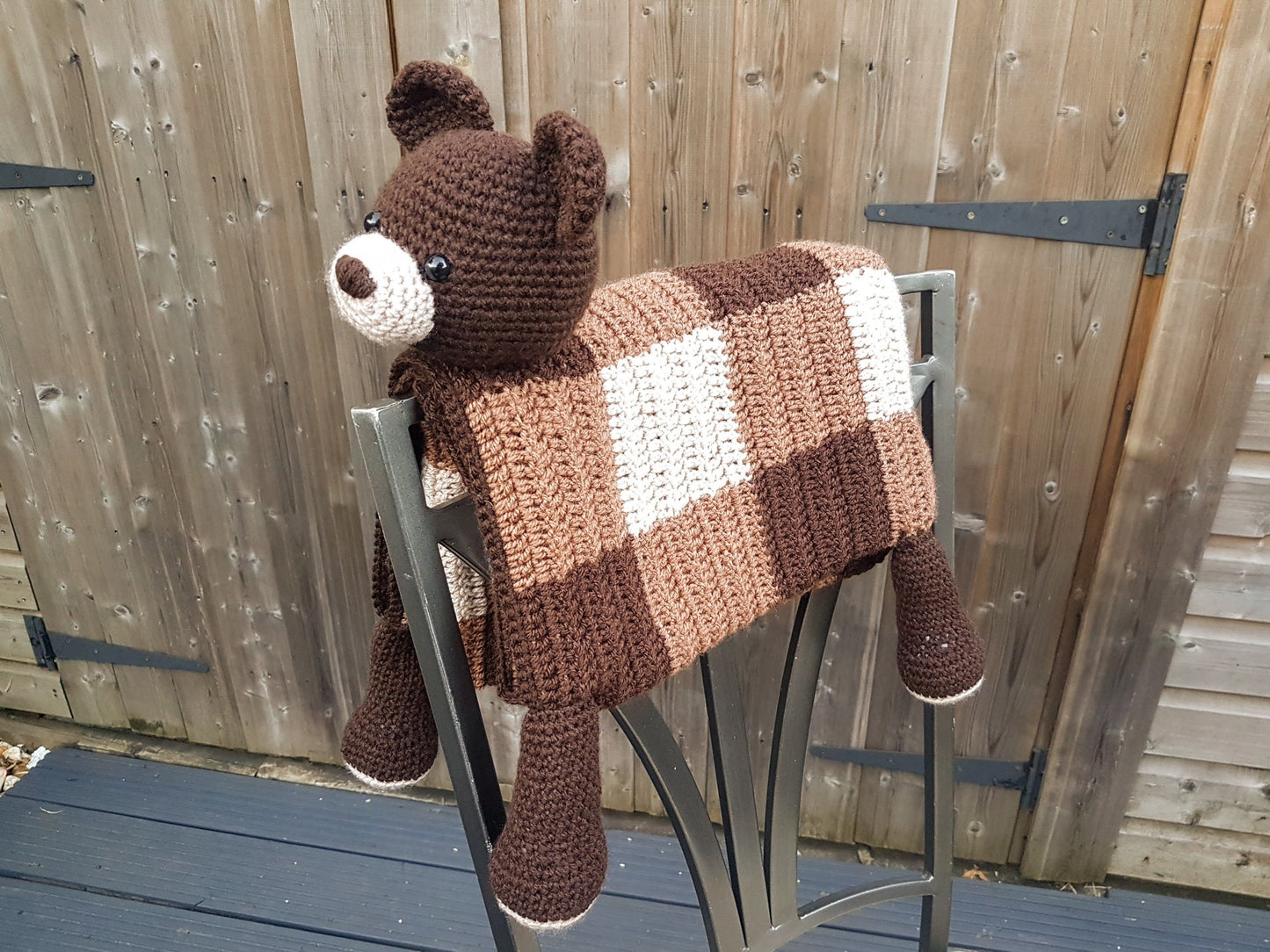 Bear Baby Blanket & Bear Lovey Baby Shower Set Crochet Patterb | Multipurpose Baby Blanket Toy Play Mat, Teddy Security Blanket Baby Shower