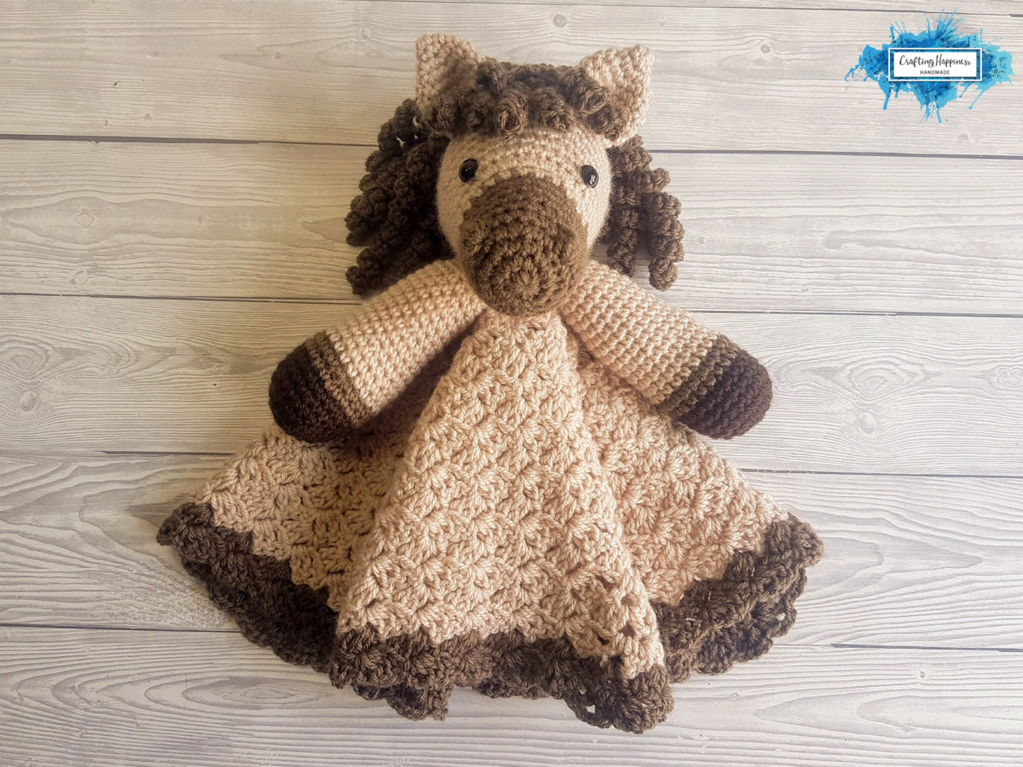 Harry & Harriet Horse Lovey Blanket Crochet Patterns | Comforter Security Blanket Baby Shower Gift | Farm Animals Baby Lovey Cuddle Play Toy