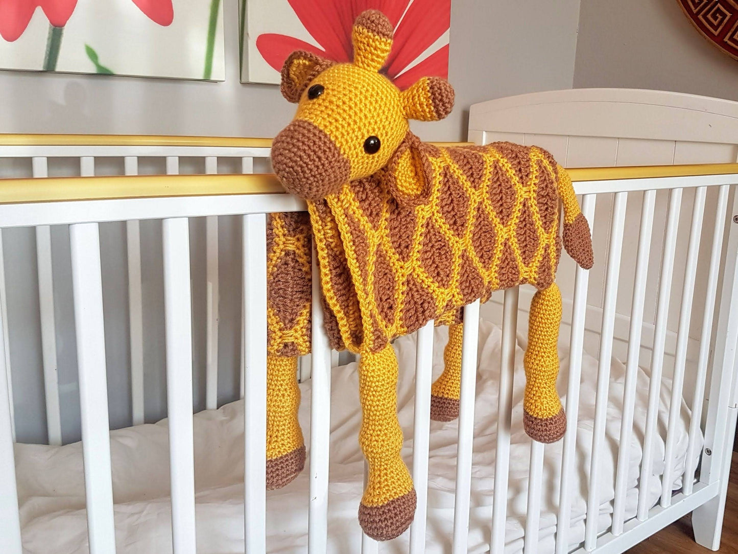 Giraffe Baby Blanket & Lovey Baby Shower Set CROCHET PATTERN | Giraffe Cot Blanket + Amigurumi Giraffe Comforter Pattern | Crochet Baby Gift