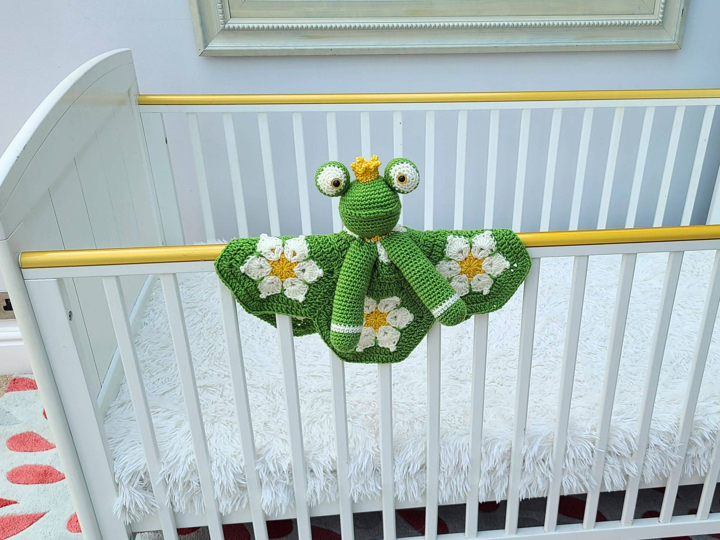 Froggy Frog Lovey Baby Blanket Comforter Security Blanket Crochet Pattern | Baby Shower Gift Prince Frog Baby Lovey Pattern Amigurumi Toy