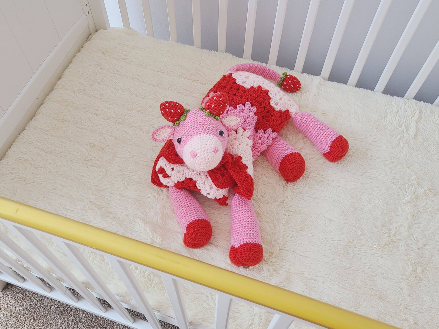 3in1 Strawberry Cow Baby Blanket Amigurumi Crochet Pattern | Pink Cow Blanket Crochet AmiBlanket Toy Lovi Blanket Baby Shower Gift Birthday