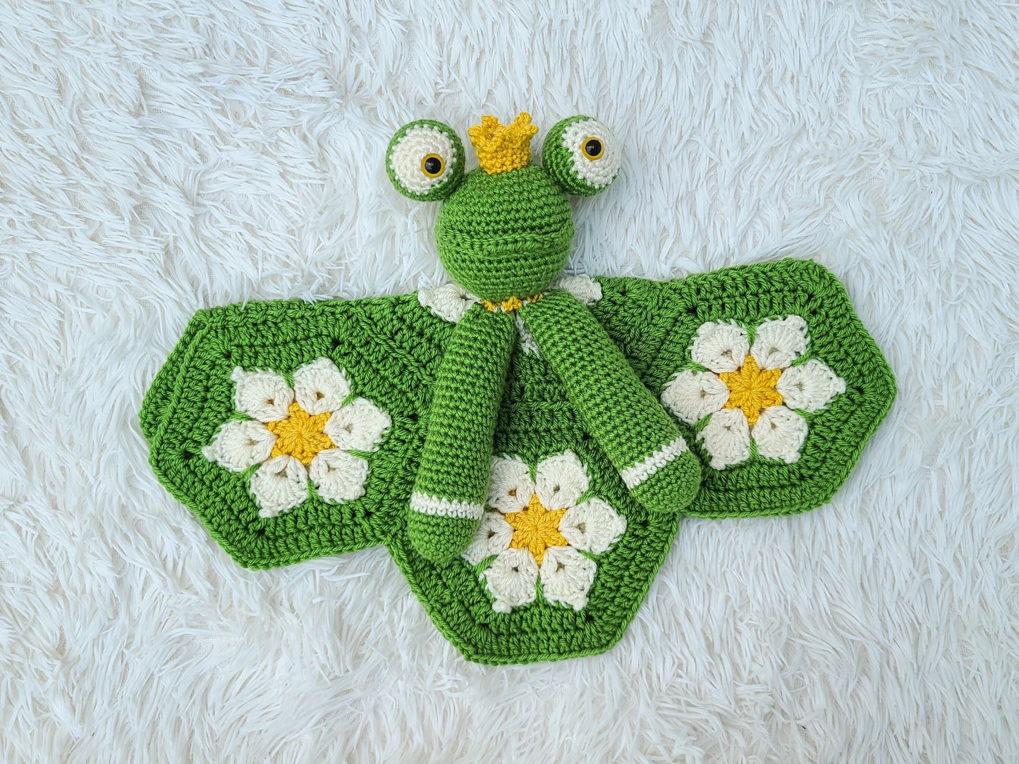 Froggy Frog Lovey Baby Blanket Comforter Security Blanket Crochet Pattern | Baby Shower Gift Prince Frog Baby Lovey Pattern Amigurumi Toy