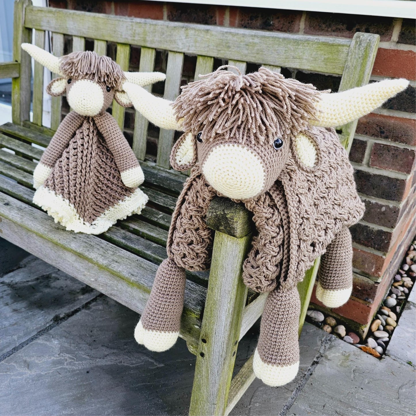 Highland Cow Baby Blanket & Lovey Baby Shower Set Crochet Patterns | Scottish Cow Blanket Toy PlayMat Cow Baby Stroller Blanket Baby Gifts