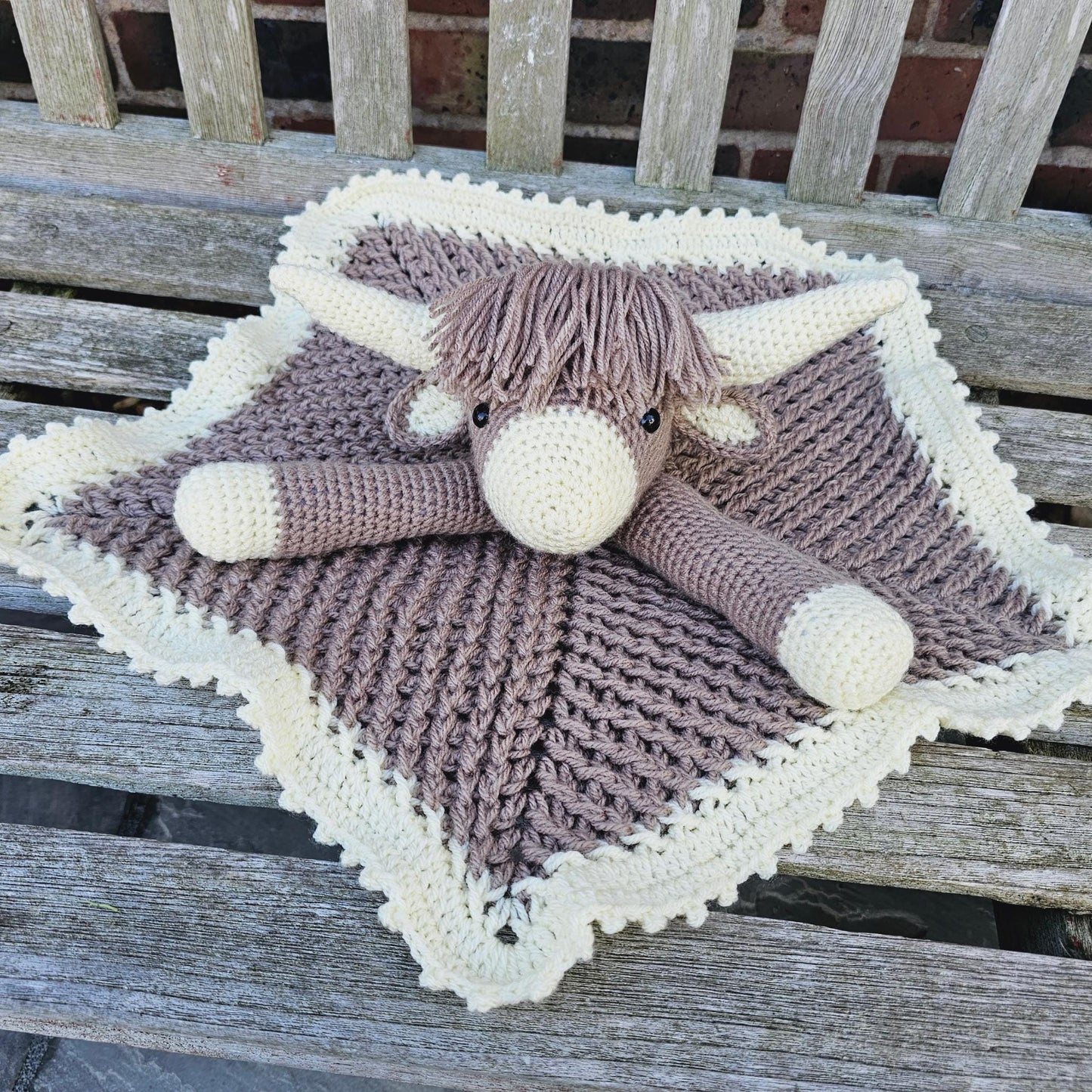 Highland Cow Baby Blanket & Lovey Baby Shower Set Crochet Patterns | Scottish Cow Blanket Toy Play Mat Cow Baby Security Blanket Baby Gifts