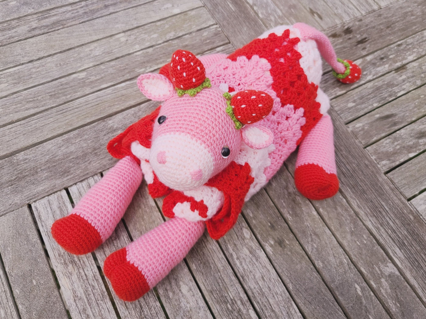 3in1 Strawberry Cow Baby Blanket Amigurumi Crochet Pattern | Pink Cow Blanket Crochet AmiBlanket Toy Lovi Blanket Baby Shower Gift Birthday