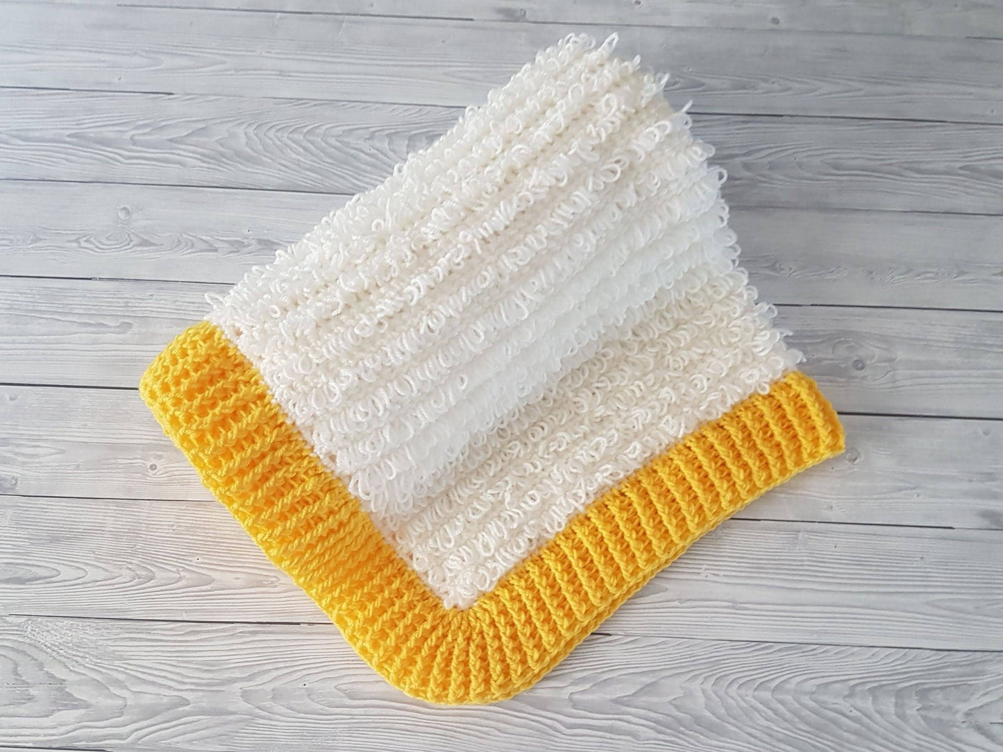 Loops & Ridges Baby Blanket Lapghan Crochet Pattern | Loopy Blanket Baby Shower Gift Simple Easy Blanket Baby Gift Boy Christmas Birthday