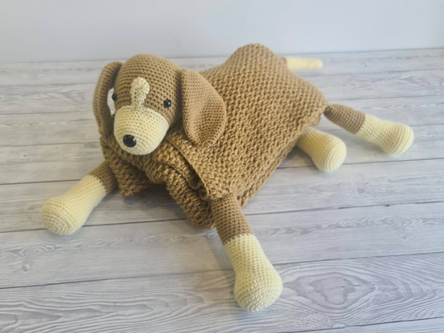 3in1 Beagle Dog Baby Blanket Crochet Pattern | Stroller Pram Toy Security Blanket Lovey Puppy Baby Shower Gift Play Mat Dog Afghan Baby Gift
