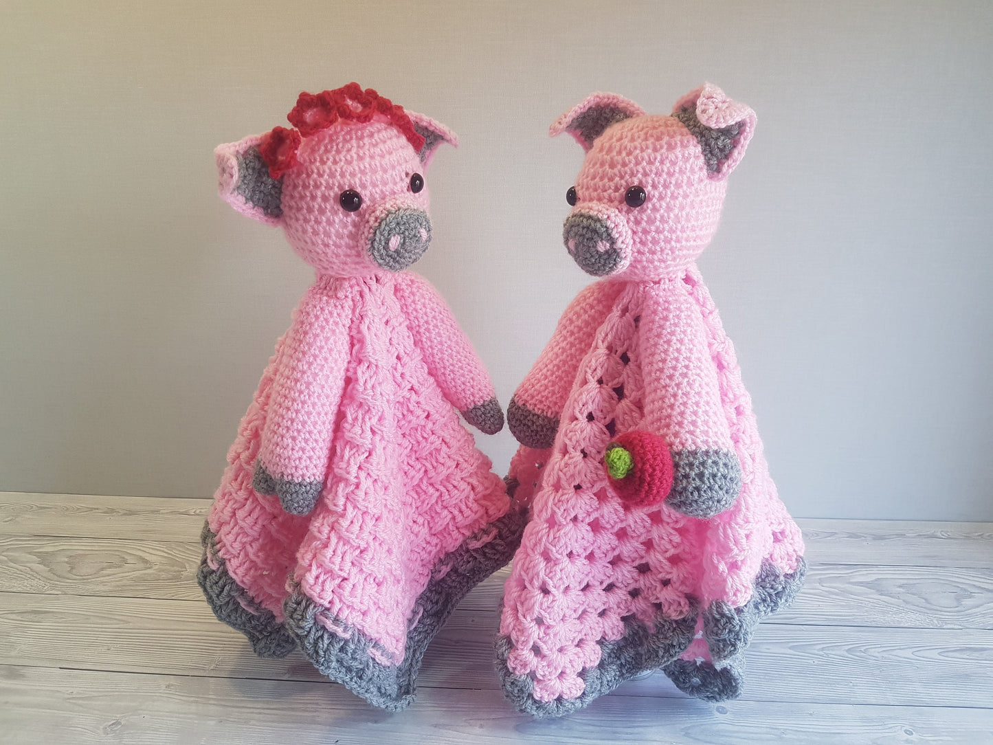 Farm Pig Baby Blanket & Piggy Lovey Baby Shower Set CROCHET PATTERN Multipurpose Blanket Toy Play Mat Baby Security Blanket Stroller Cot Bla