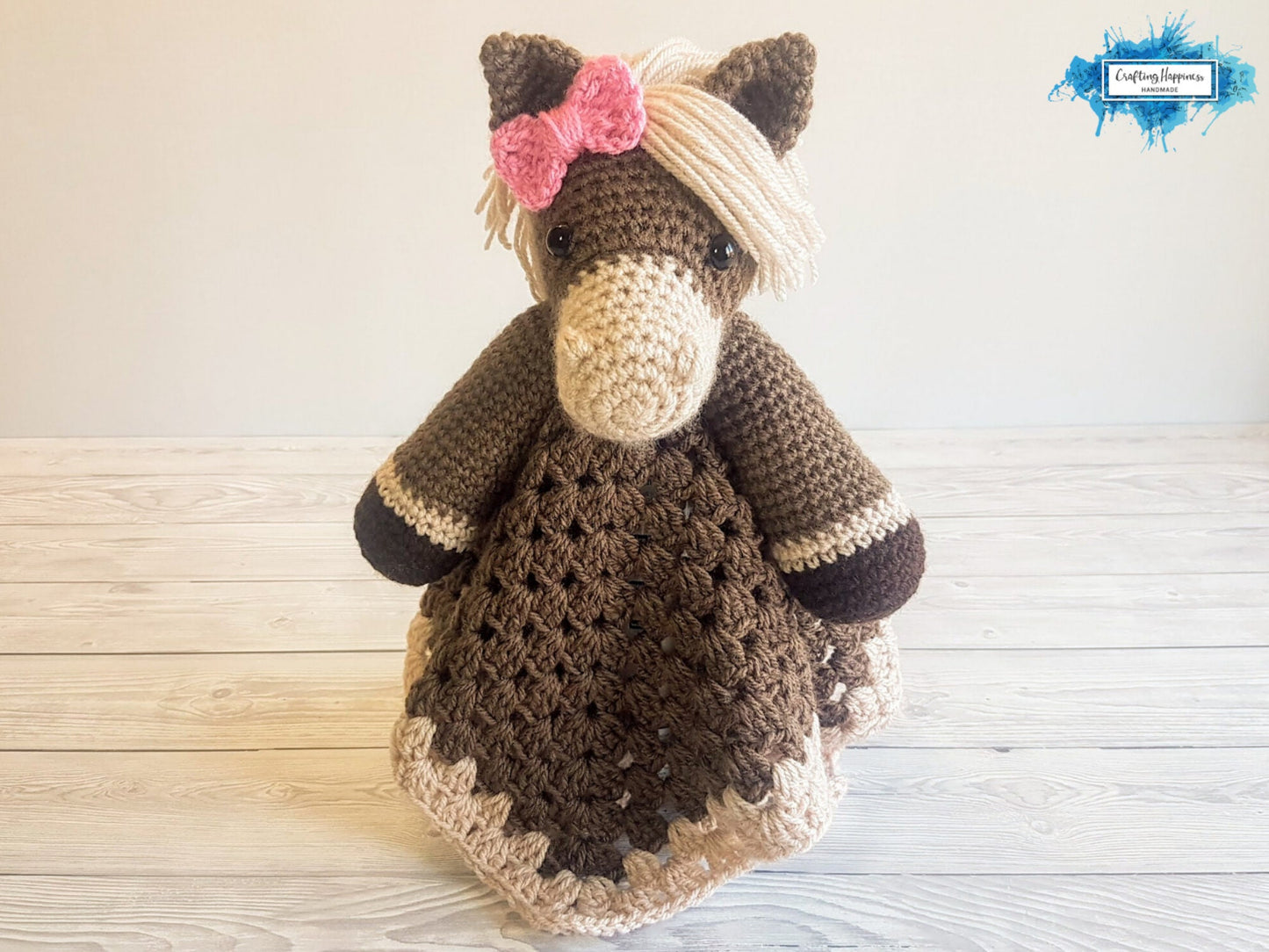 Harry & Harriet Horse Lovey Blanket Crochet Patterns | Comforter Security Blanket Baby Shower Gift | Farm Animals Baby Lovey Cuddle Play Toy