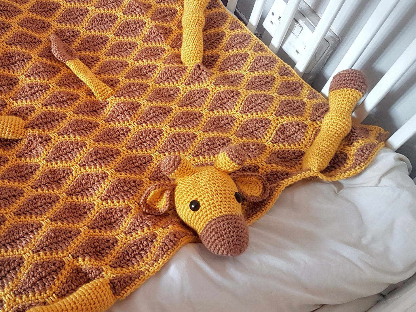Giraffe Baby Blanket & Lovey Baby Shower Set CROCHET PATTERN | Giraffe Cot Blanket + Amigurumi Giraffe Comforter Pattern | Crochet Baby Gift
