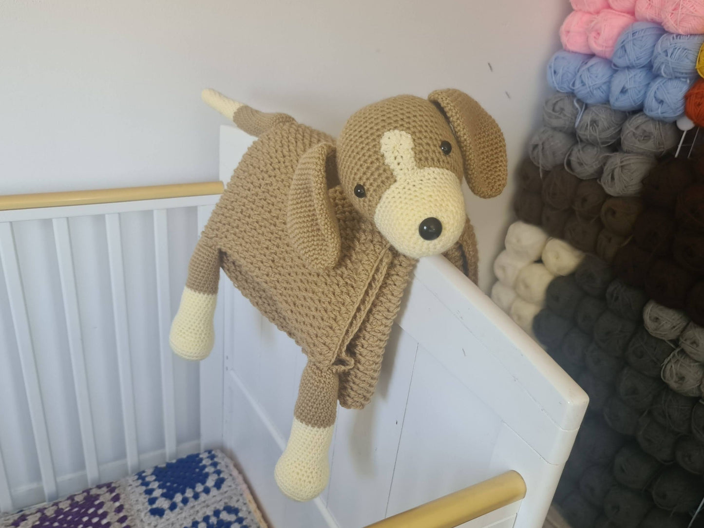 3in1 Beagle Dog Baby Blanket Crochet Pattern | Stroller Pram Toy Security Blanket Lovey Puppy Baby Shower Gift Play Mat Dog Afghan Baby Gift
