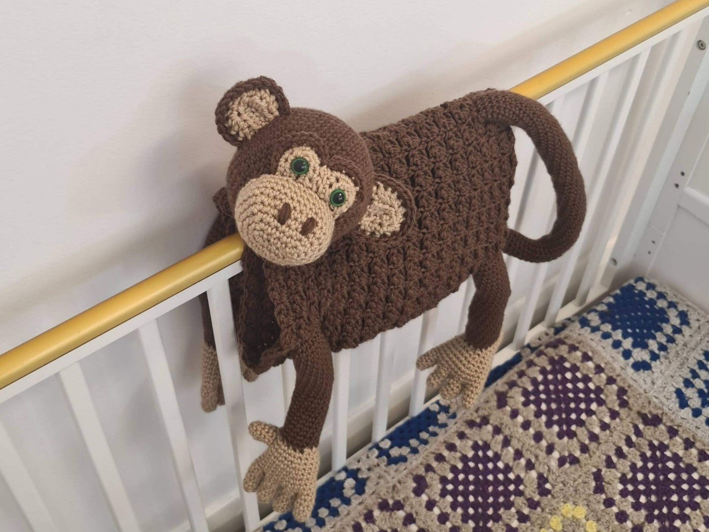 3in1 Jungle Monkey Folding Baby Blanket Crochet Pattern | Stroller Pram Toy Security Blanket Lovey Baby Shower Gift For Boy Girl Play Mat