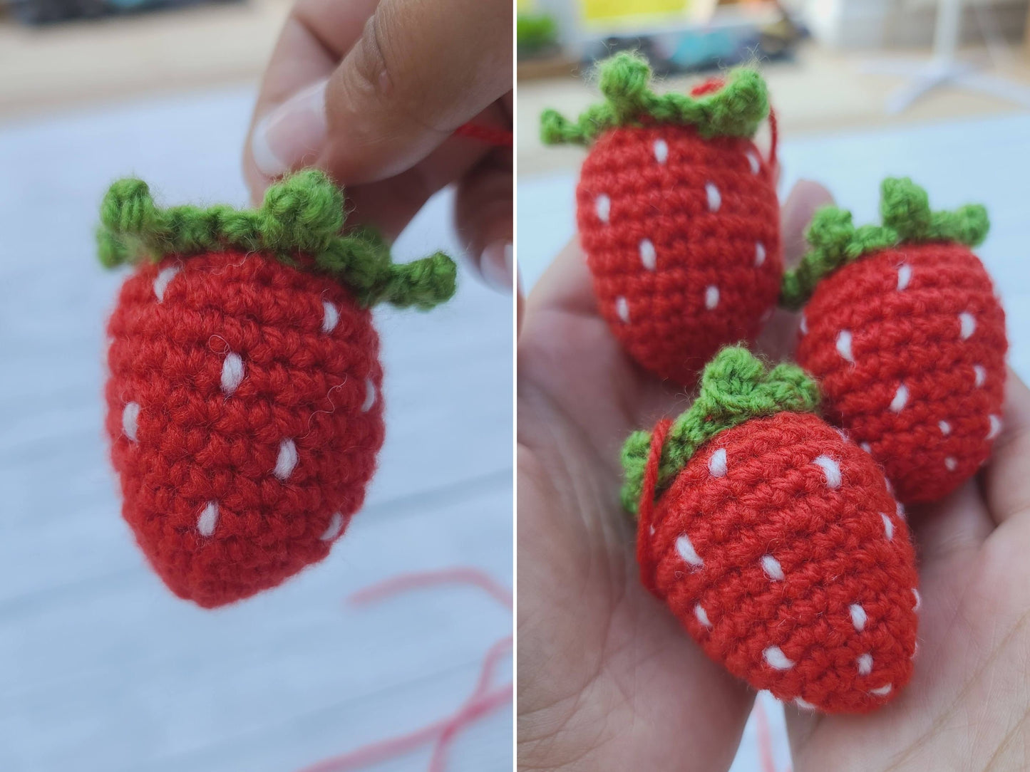 Strawberry Crochet Pattern | Amigurumi Giant Strawberry Pattern Crochet Strawberry Fruit Keychain Pattern Birthday Gift Strawberry Baby Toy