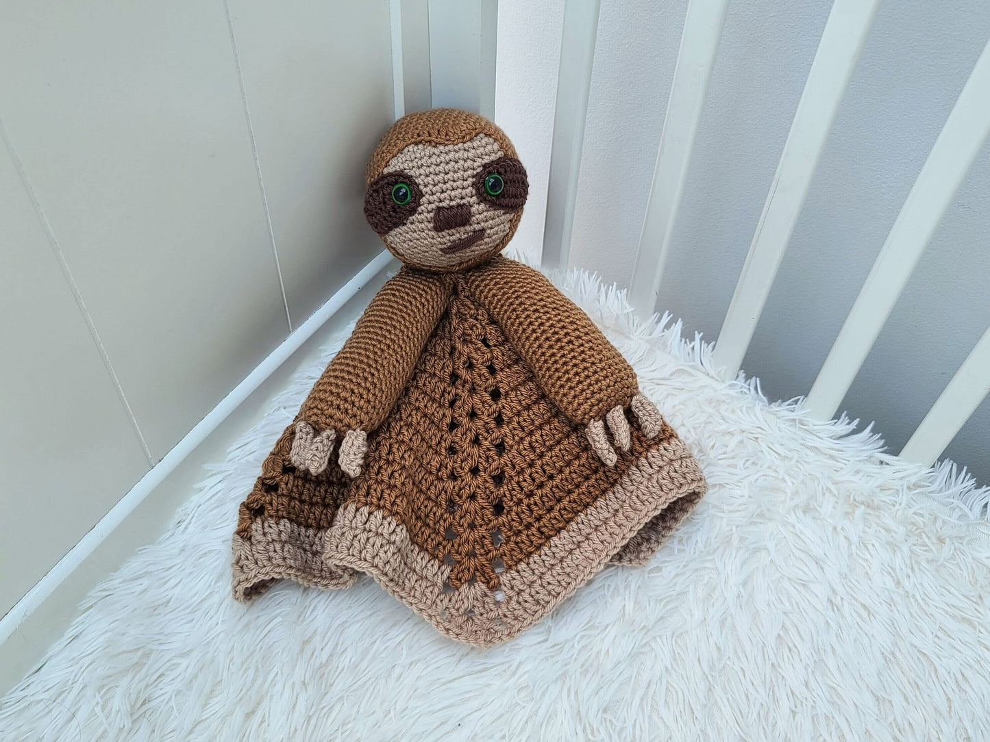 Smooch The Sloth Lovey Baby Blanket Comforter Security Blanket Crochet Pattern Baby Shower Gift Jungle Sloth Lovey Pattern Amigurumi Toy