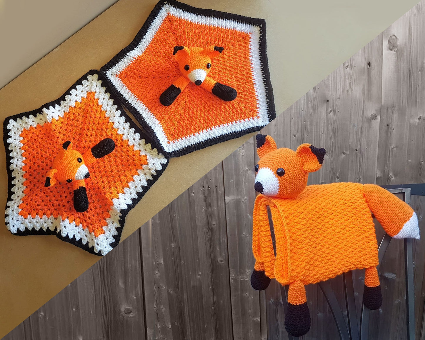 Fox Baby Blanket & Fox Lovey Baby Shower Set CROCHET PATTERN | Multipurpose Baby Blanket Toy Play Mat Cot Blanket Baby Security Blanket Gift