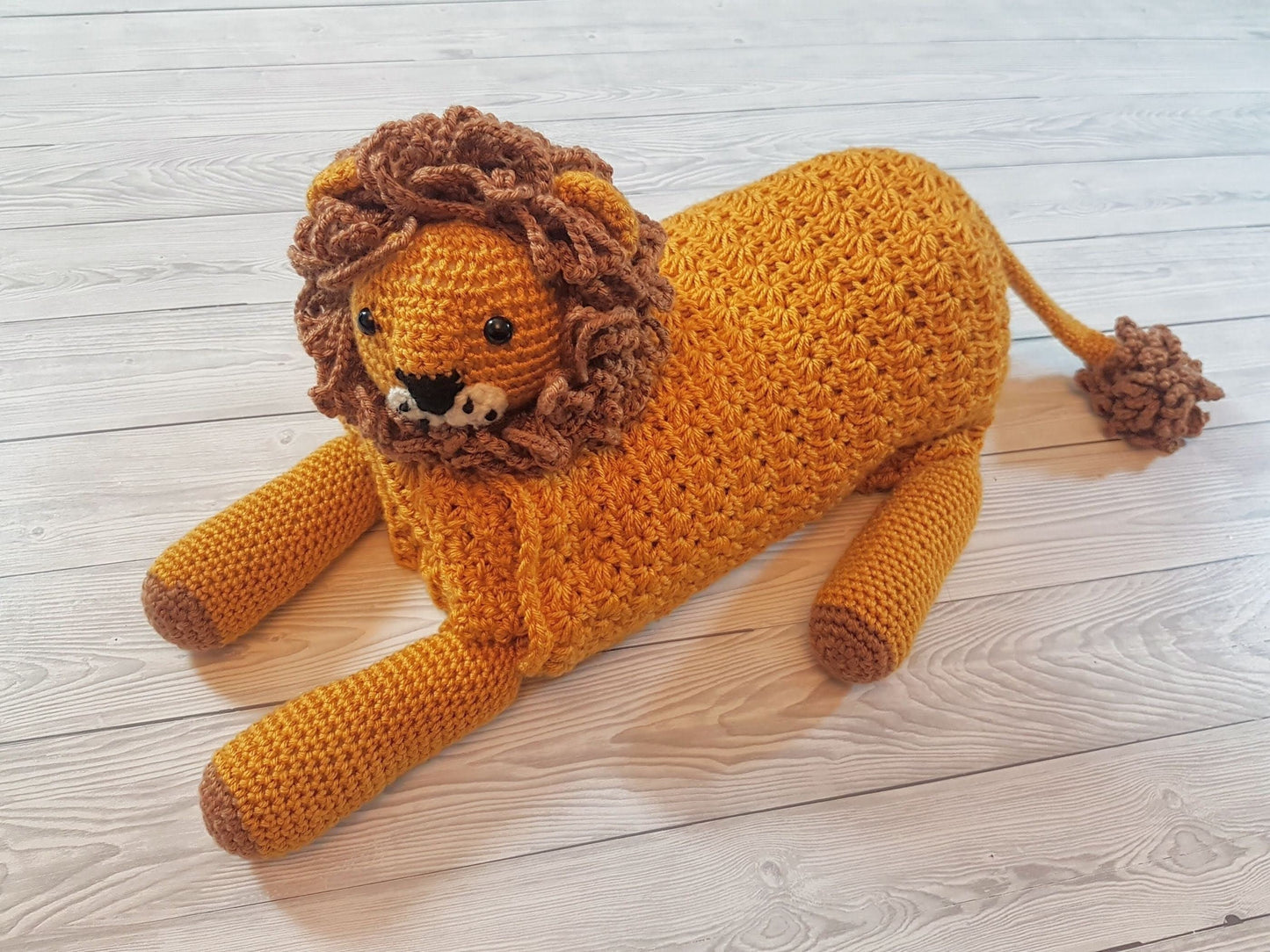 3in1 Safari Lion Folding Baby Blanket Crochet Pattern | Stroller Pram Toy Security Blanket Lovey | Baby Shower Gift For Boy Girl Present Toy