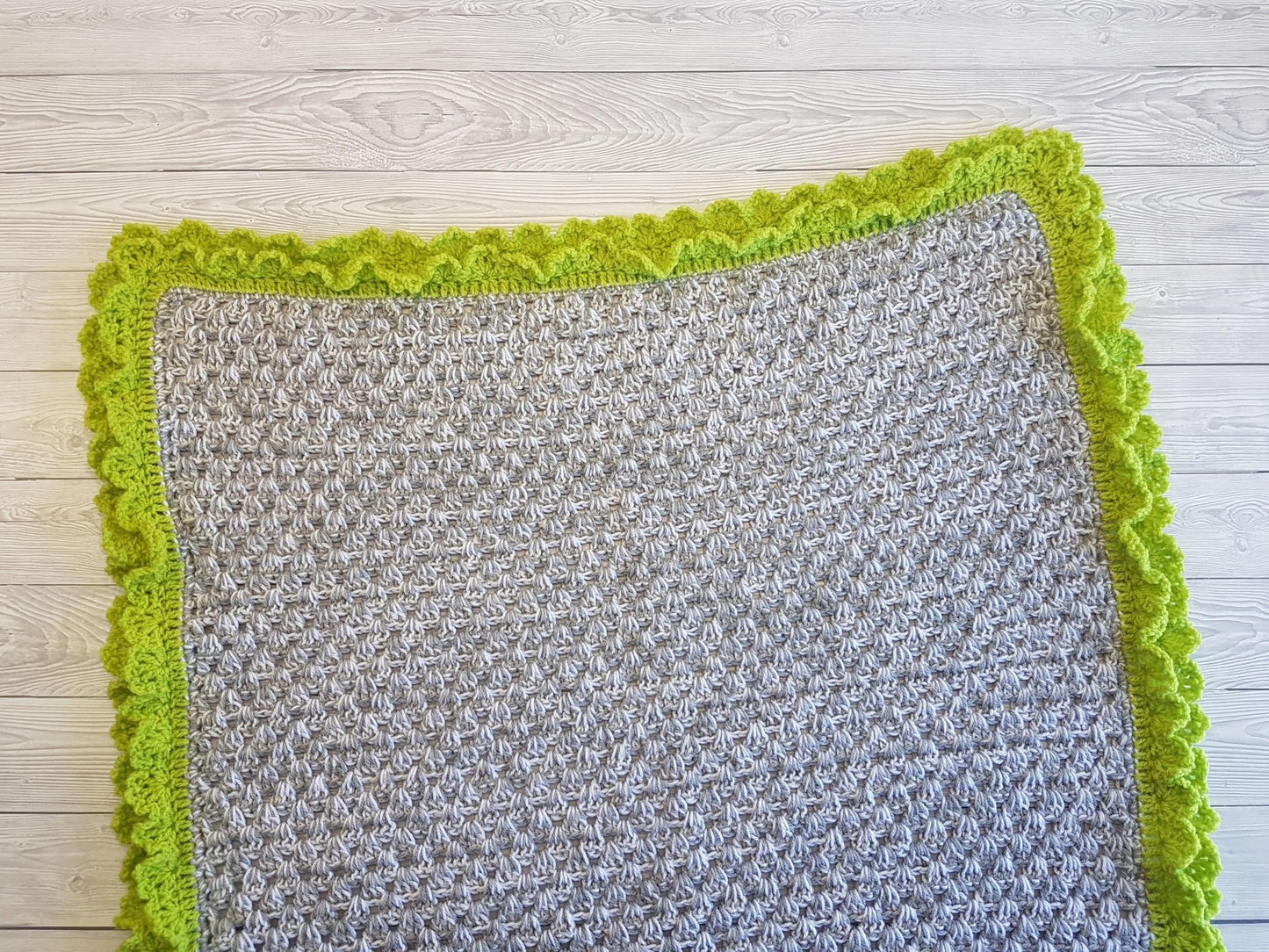Spring Vibes Baby Blanket Lapghan Crochet Pattern | Scallops Blanket Baby Shower Gift Simple Easy Blanket Baby Gift Boy Christmas Birthday