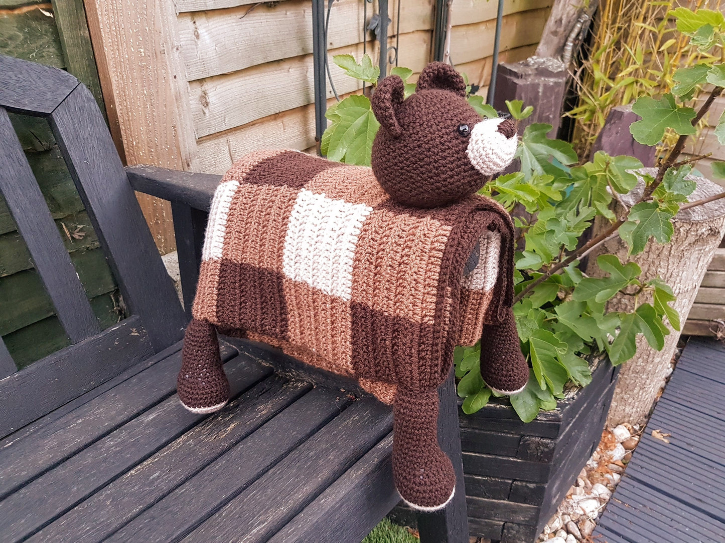 Woodland Bear Baby Blanket Crochet Pattern | Amigurumi Toy Blanket, Teddy Blanket, Crochet Animal Blanket Woodland Nursery, Baby Shower Gift