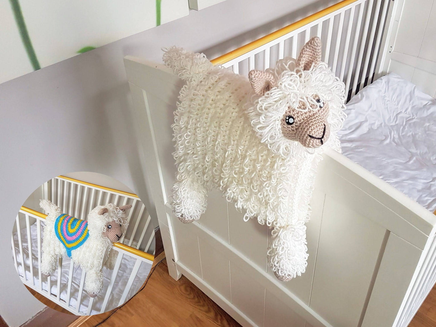 Llama Baby Blanket & 2 Lovey Baby Shower Gift CROCHET PATTERN Multipurpose Blanket Toy Play Mat Baby Security Blanket Stroller Cot Blanket
