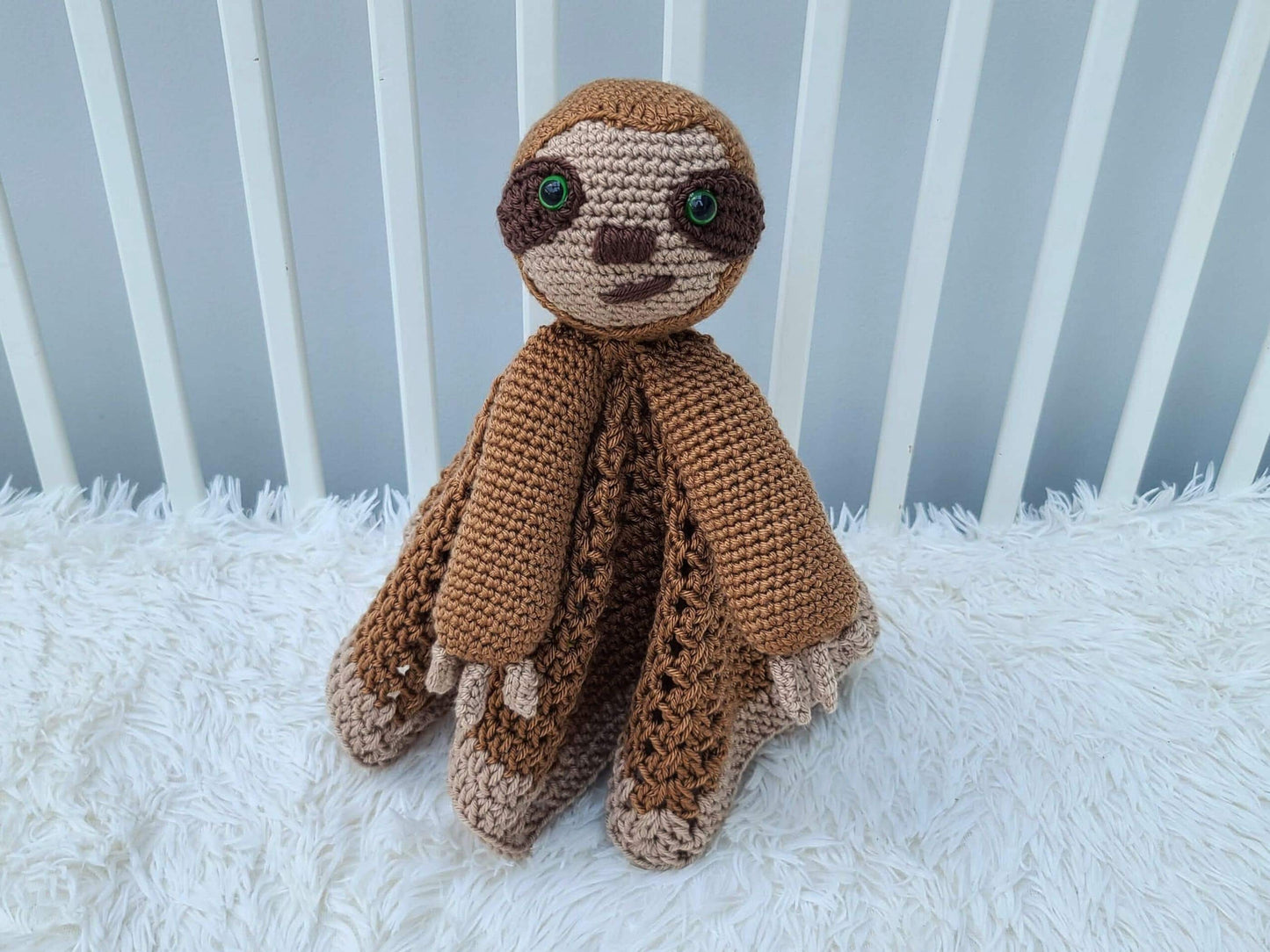 Smooch The Sloth Lovey Baby Blanket Comforter Security Blanket Crochet Pattern Baby Shower Gift Jungle Sloth Lovey Pattern Amigurumi Toy