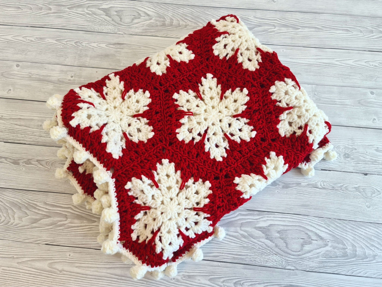 Christmas Snowflake Baby Blanket Lapghan Crochet Pattern | Hexagon Blanket Baby Shower Gift Easy Snowflake Blanket Star Xmas Afghan Birthday