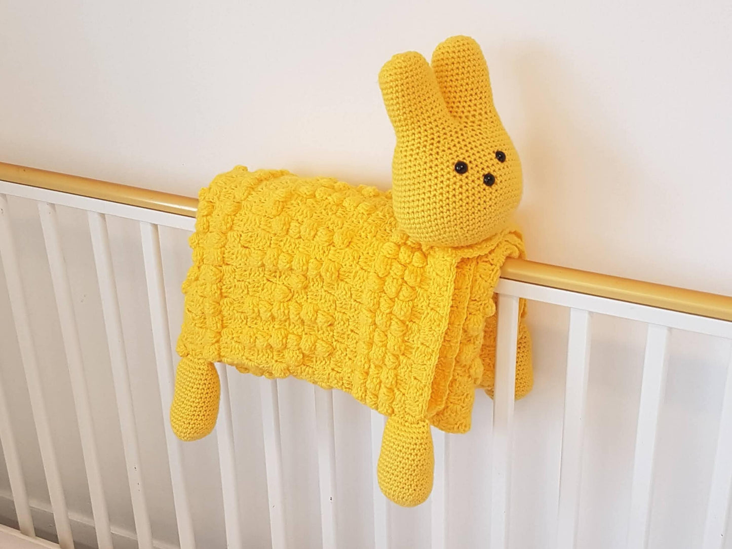 3in1 Easter Peep Bunny Baby Blanket Crochet Pattern | Bunny Blanket Crochet C2C Blanket Baby Shower Gift Yellow Easter Afghan Amigurumi Toy