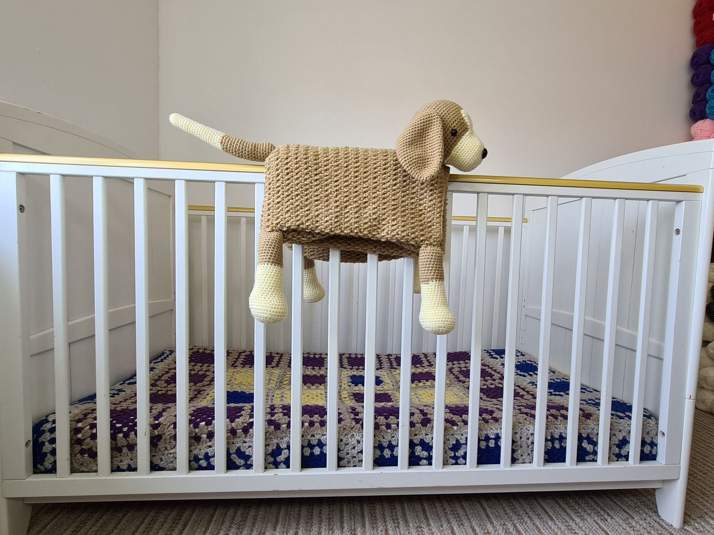 3in1 Beagle Dog Baby Blanket Crochet Pattern | Stroller Pram Toy Security Blanket Lovey Puppy Baby Shower Gift Play Mat Dog Afghan Baby Gift