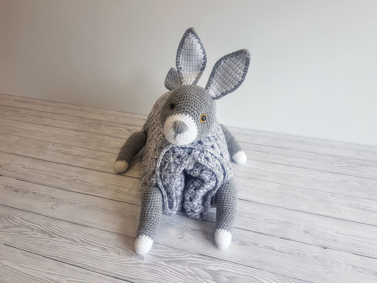 Bunny Baby Blanket & Lovey Baby Shower Set CROCHET PATTERN Multipurpose Blanket Toy Play Mat Baby Security Blanket Stroller Cot Blanket Gift
