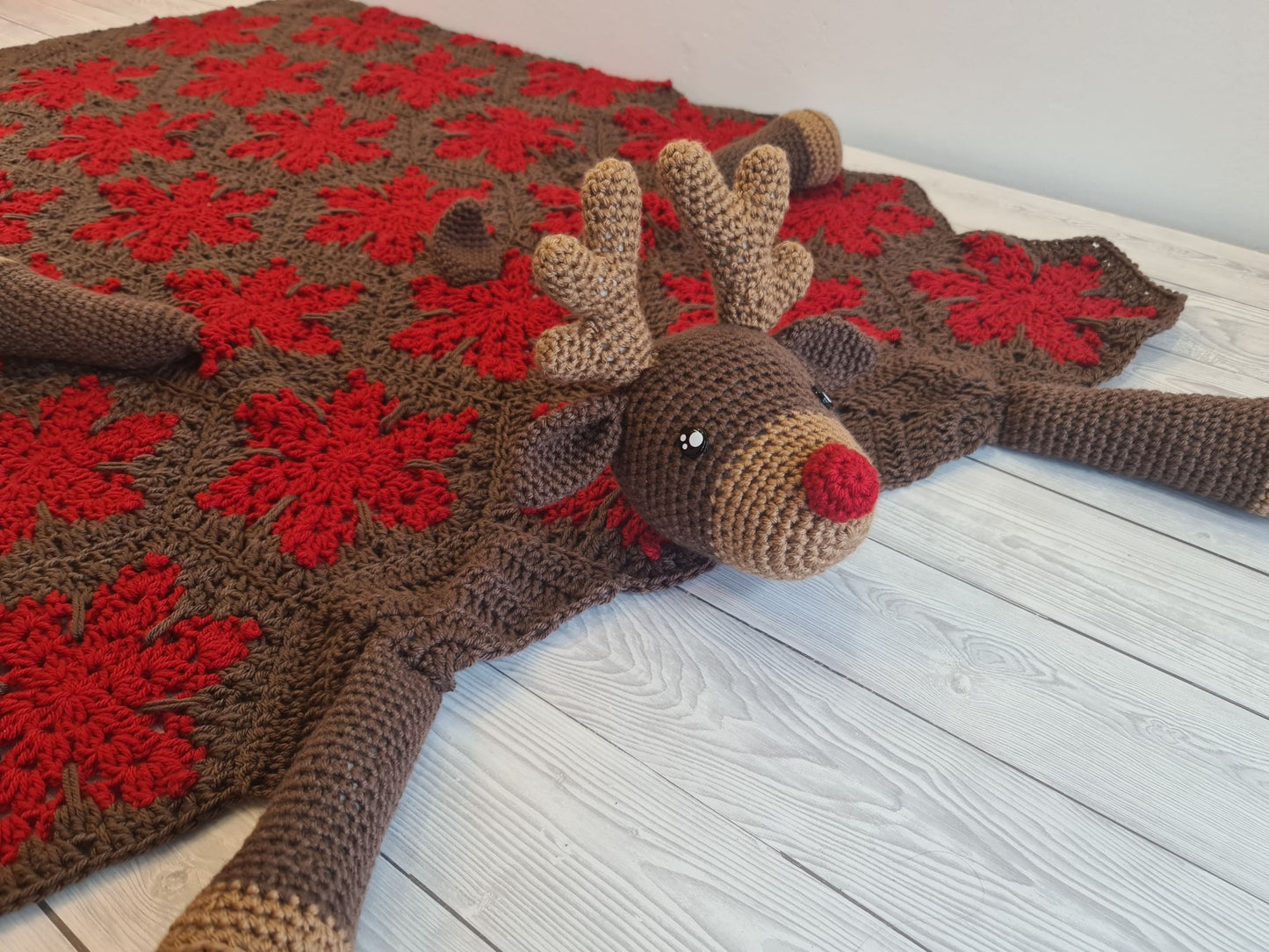Reindeer Animal Baby Blanket & Lovey CROCHET PATTERN | Reindeer Cot Blanket + Amigurumi Lovey Pattern Baby Shower Gift Set Birthday Present