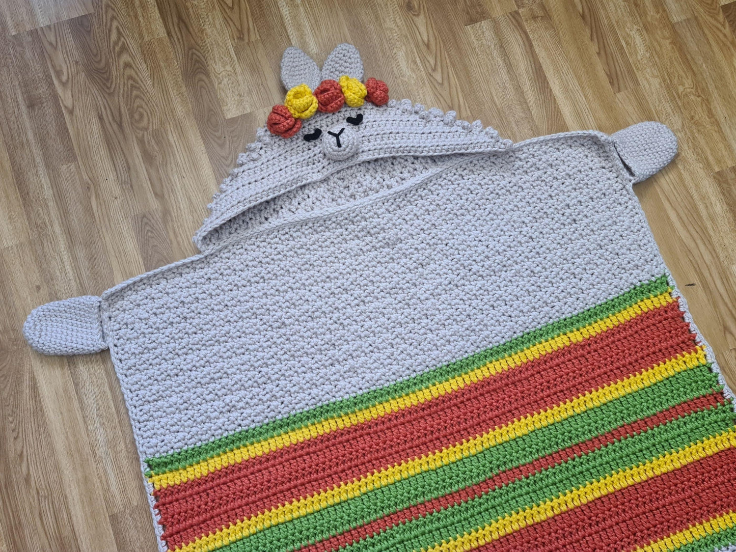 2in1 Hooded Llama Blanket Crochet Pattern | Kids Adults Llama Hooded Afghan | Wearable Blanket Christmas Birthday Gift Alpaca Blanket Throw
