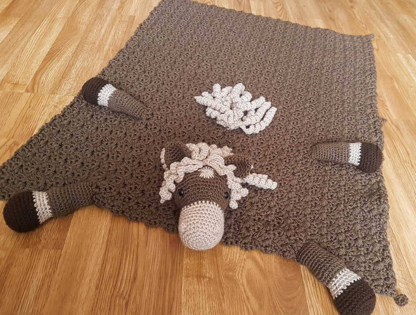 3in1 Farm Horse Baby Blanket Crochet Pattern | Pram Blanket Baby Gift Farmer Gift Amigurumi Pony Toy Horse Blanket Baby Shower Gift Birthday