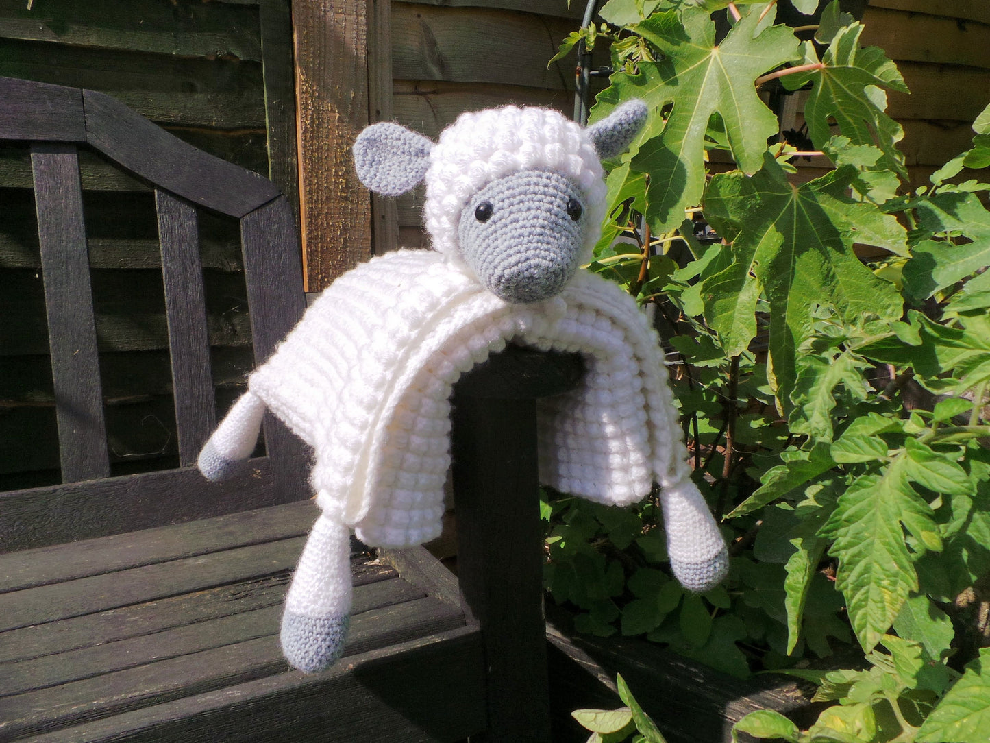 Sheep Baby Blanket & Lamb Lovey Baby Shower Set Crochet Pattern Multipurpose Blanket Toy Play Mat Baby Security Blanket Stroller Cot Blanket