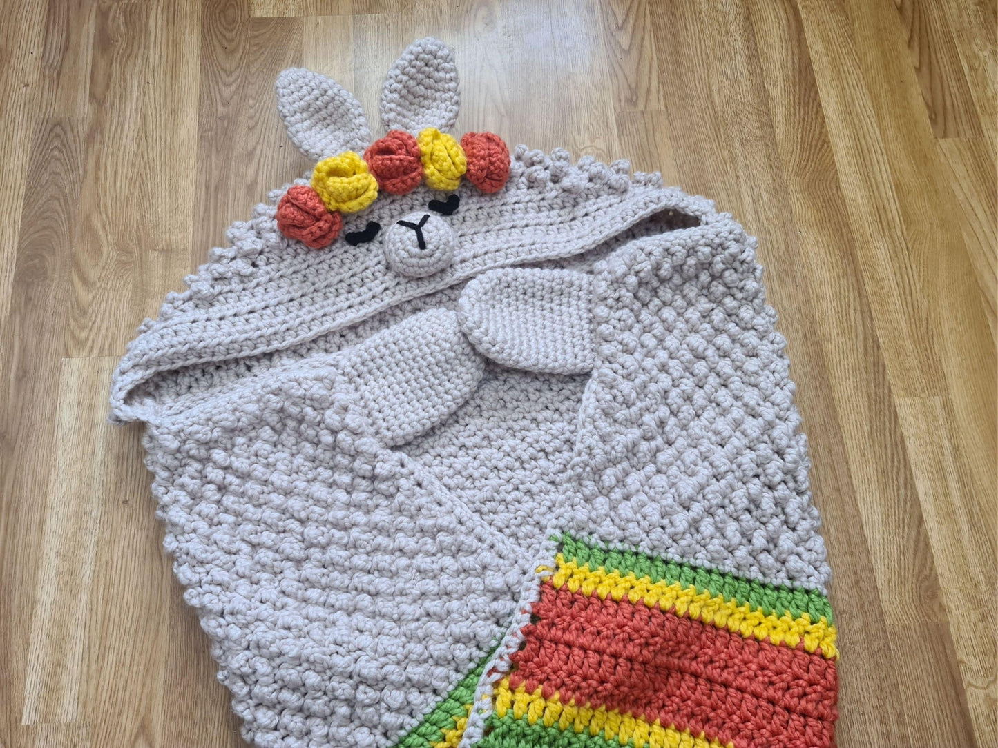 2in1 Hooded Llama Blanket Crochet Pattern | Kids Adults Llama Hooded Afghan | Wearable Blanket Christmas Birthday Gift Alpaca Blanket Throw
