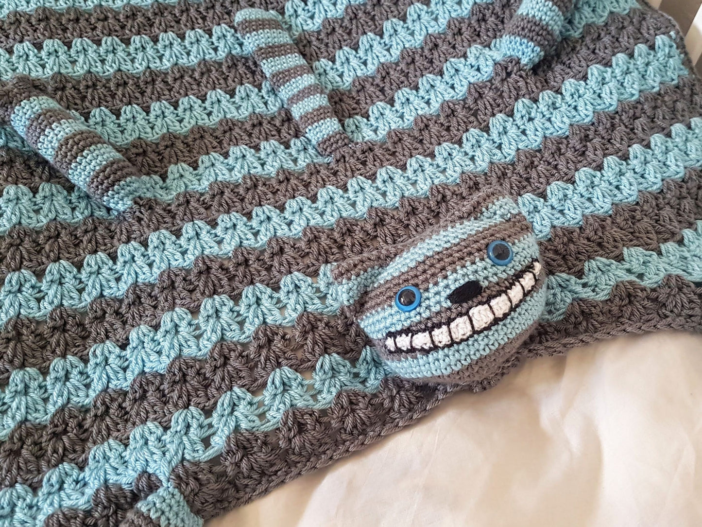 3in1 Cheshire Cat Folding Baby Blanket Crochet Pattern Stroller Pram Toy Security Blanket Lovey Baby Shower Gift Alice Wonderland Halloween