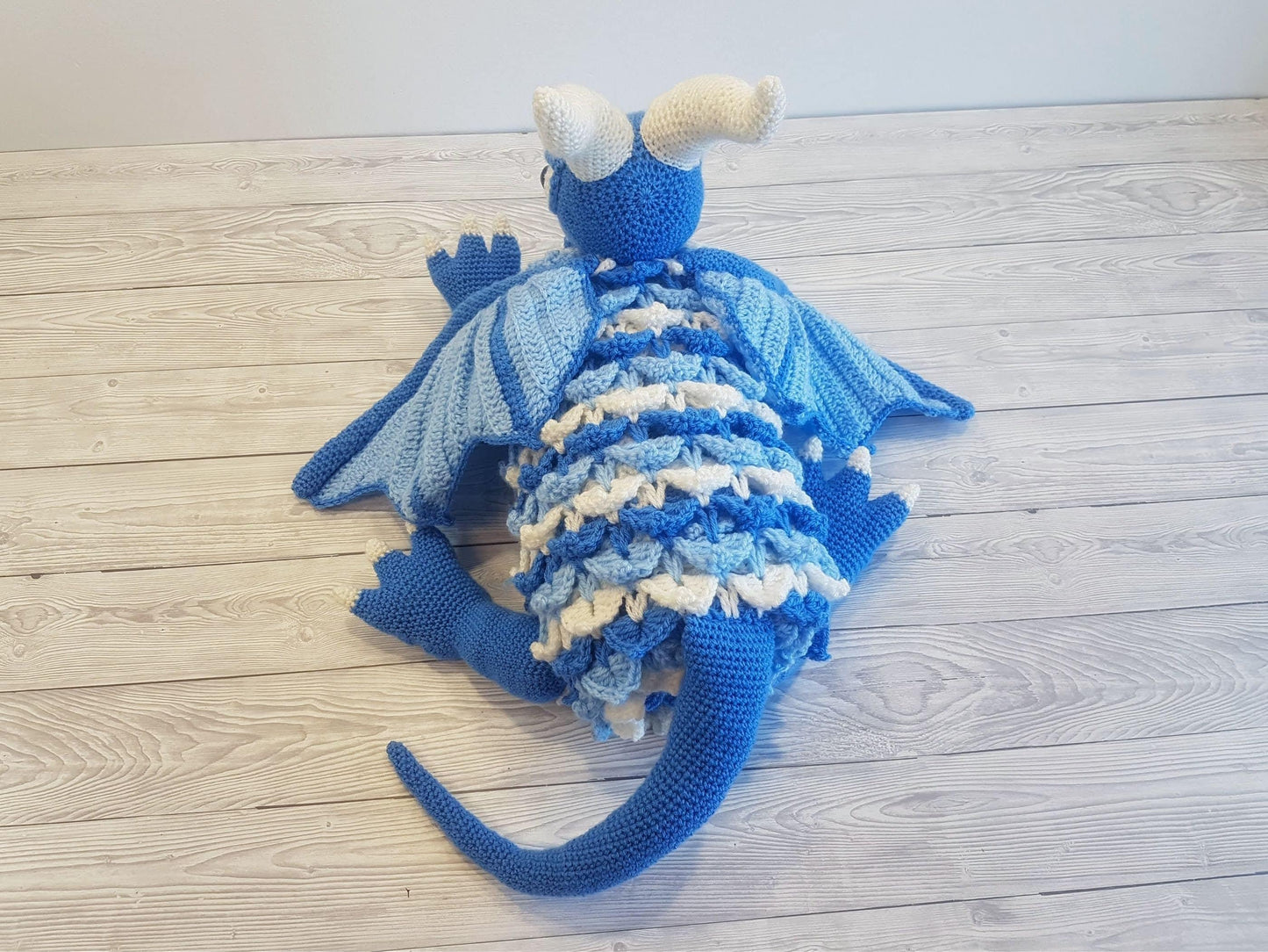 3in1 Ice Dragon Baby Blanket Crochet Pattern | Dragon Blanket Stroller Pram Toy Security Blanket Lovey Baby Shower Gift Boy Amigurumi Dragon