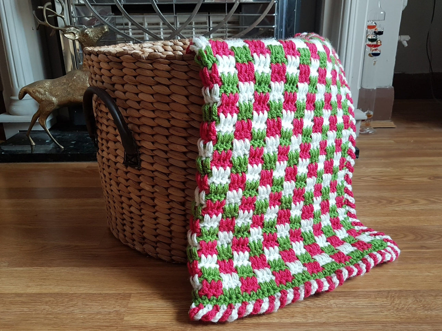 Easy Crochet Baby’s First Christmas Blanket Crochet Pattern - Simple Baby Afghan - Nursery Cot Crochet Blanket For Babies - Baby Shower Gift