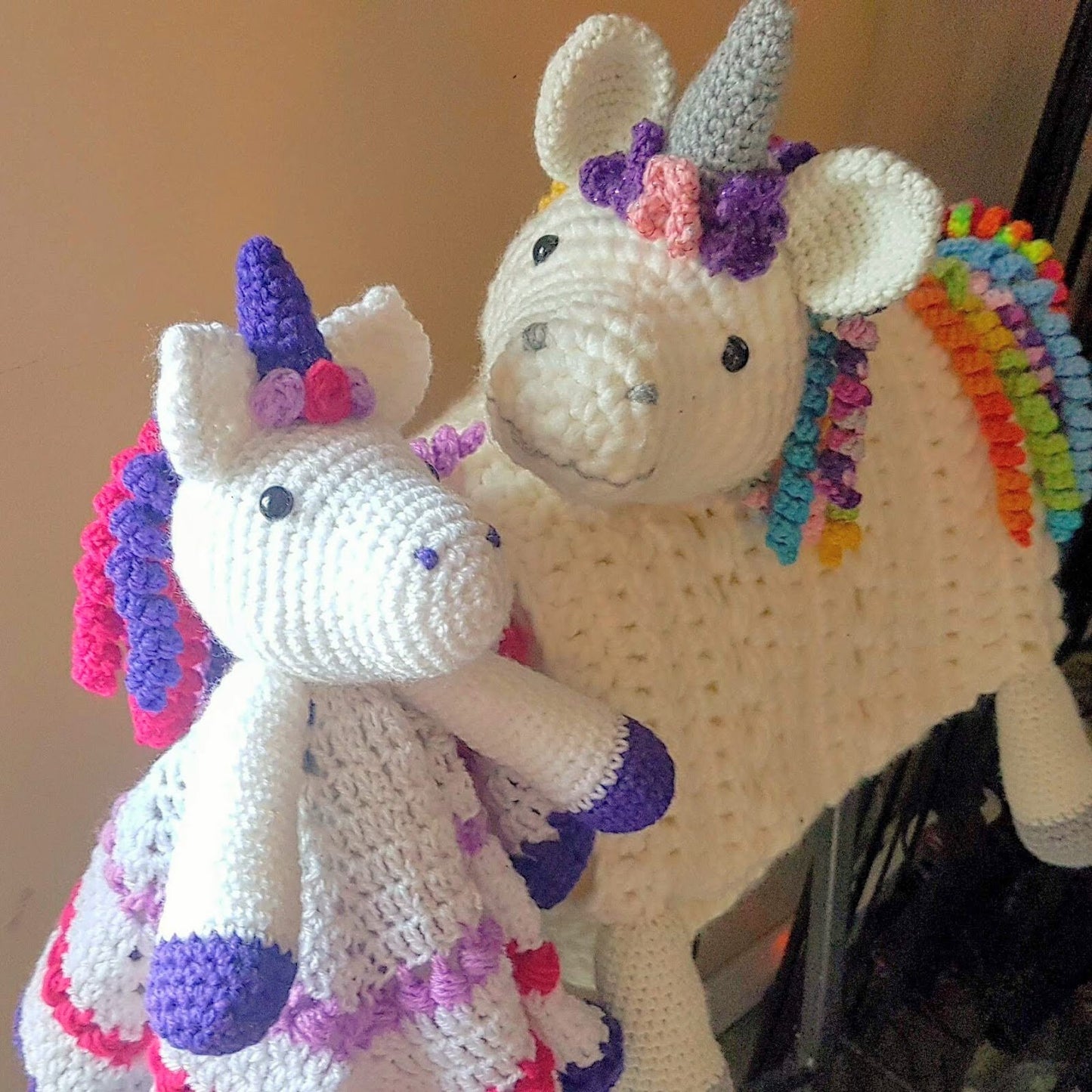 Unicorn Baby Blanket & Unicorn Lovey Baby Shower Set CROCHET PATTERN Multipurpose Baby Blanket Toy Play Mat Cot Blanket Baby Security Blanke