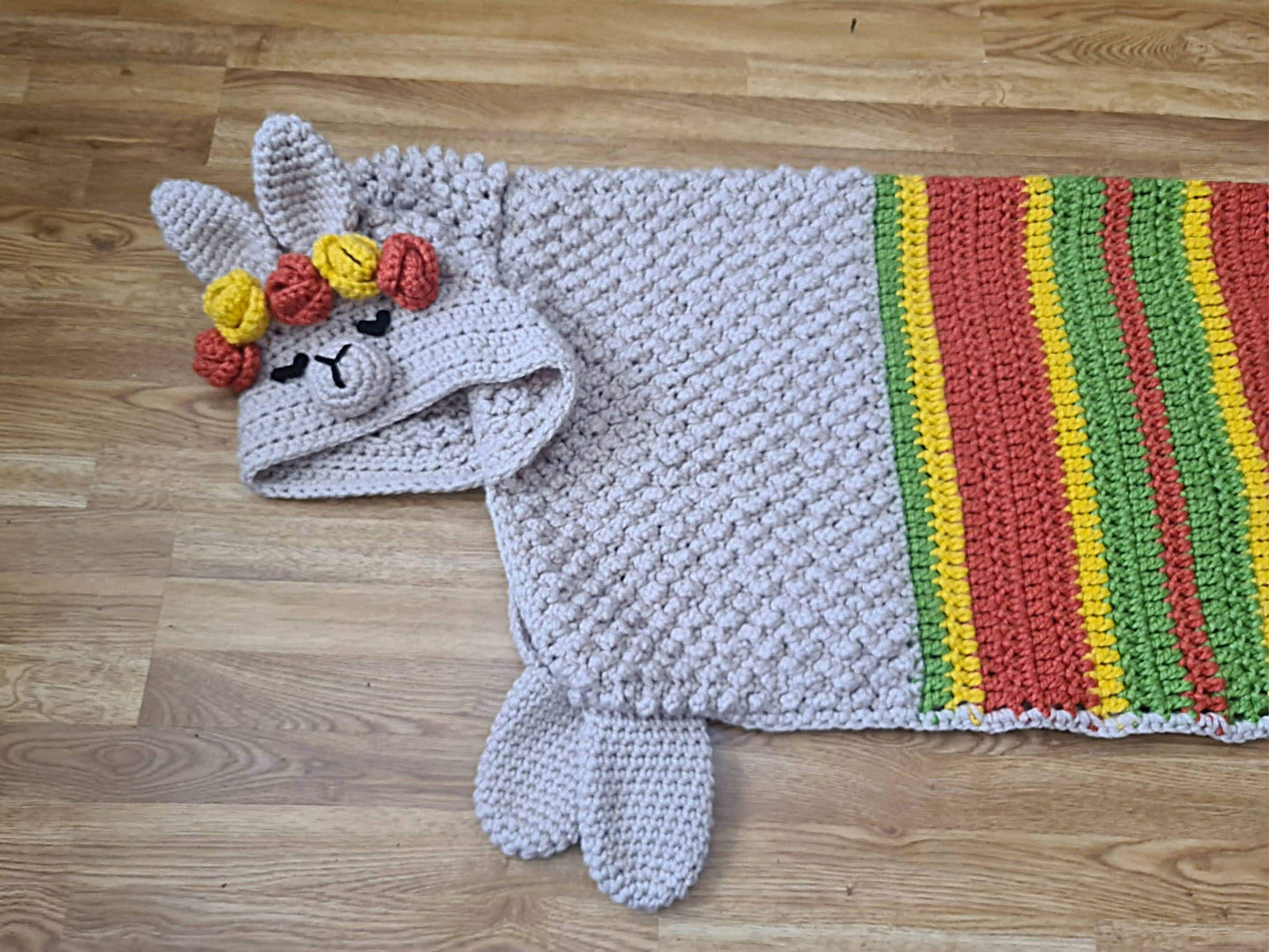 2in1 Hooded Llama Blanket Crochet Pattern | Kids Adults Llama Hooded Afghan | Wearable Blanket Christmas Birthday Gift Alpaca Blanket Throw