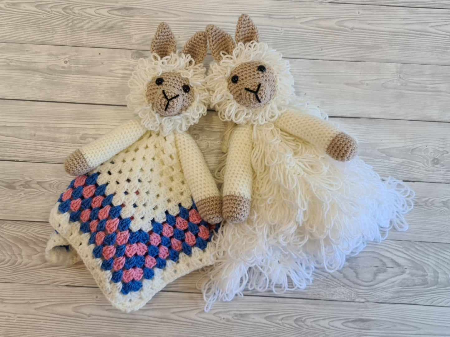 Lola & Luis Llama Lovey Blanket Crochet Patterns | Security Blanket Baby Shower Gift Alpaca Baby Lovey Cuddle Play Toy Amigurumi Baby Llama