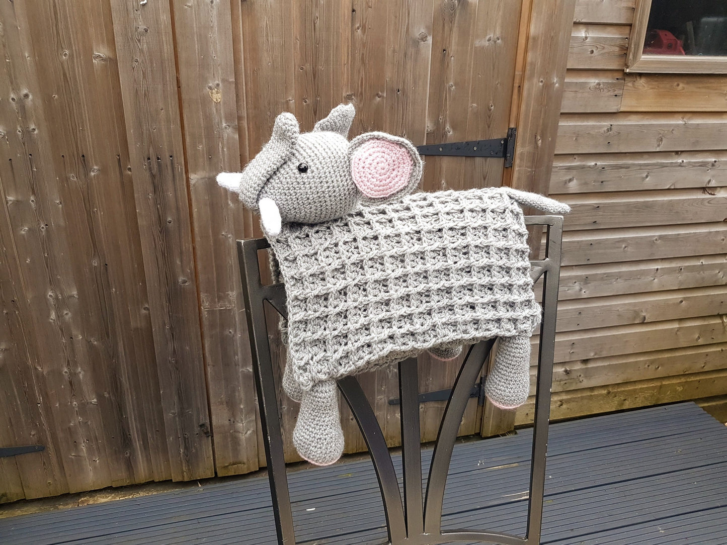Elephant Baby Blanket & Lovey Baby Shower Set Crochet Patterns Multipurpose Baby Blanket Toy Play Mat Cot Blanket Baby Security Blanket Gift