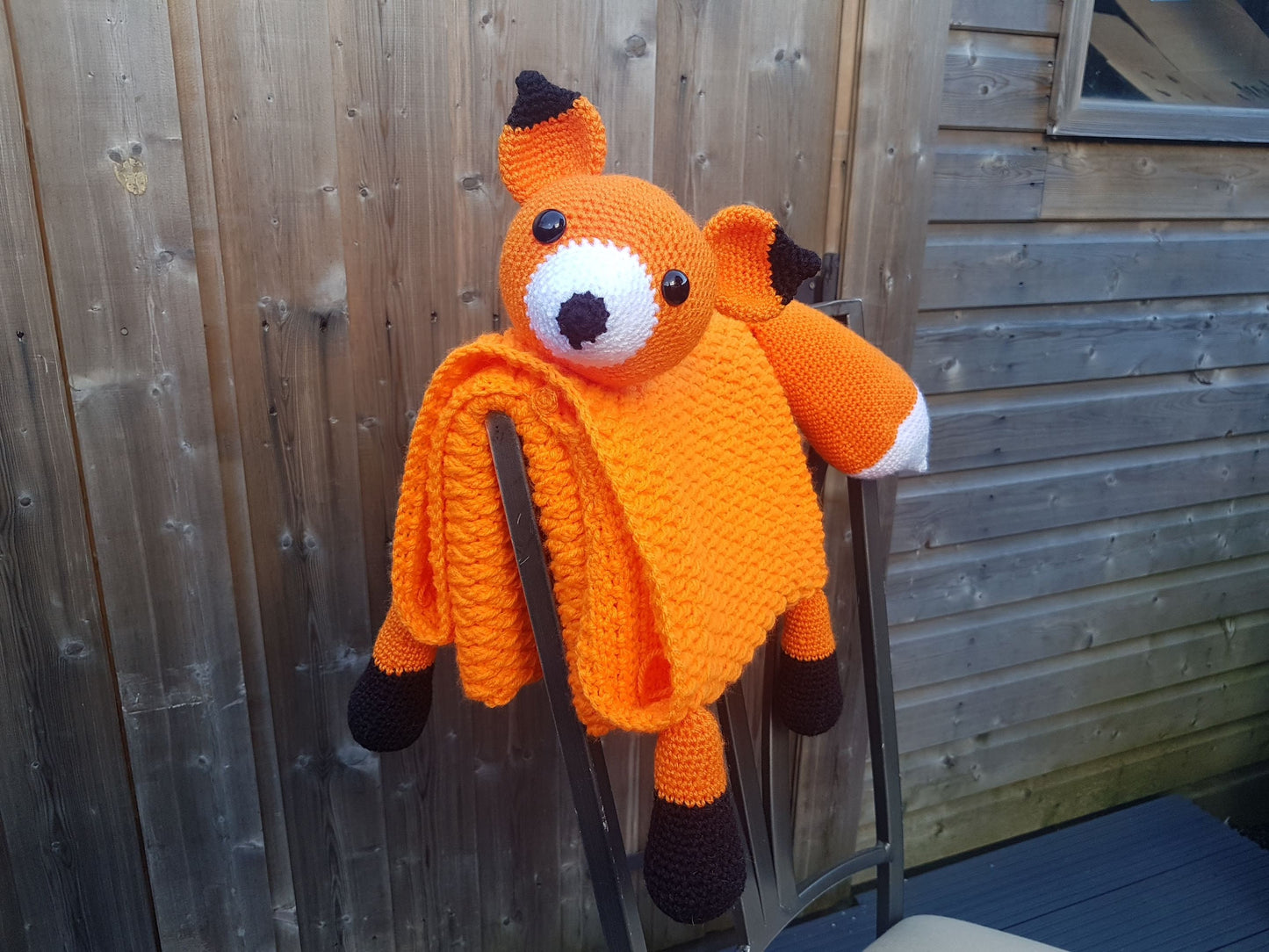 3 in 1 Woodland Fox Baby Blanket Toy Lovey Crochet Pattern Pram Blanket Baby Gift Woodland Animal Collection Folding Blanket