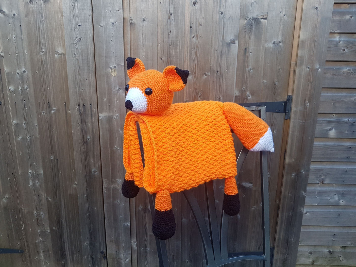 3 in 1 Woodland Fox Baby Blanket Toy Lovey Crochet Pattern Pram Blanket Baby Gift Woodland Animal Collection Folding Blanket