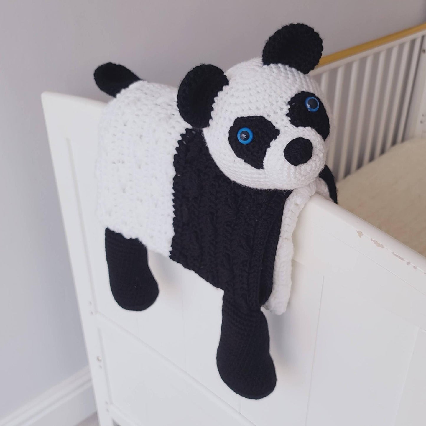 3in1 Jungle Panda Folding Baby Blanket Crochet Pattern | Amigurumi Panda Blanket | Pram Crochet Blanket Toy Lovey Baby Shower Gift Birthday