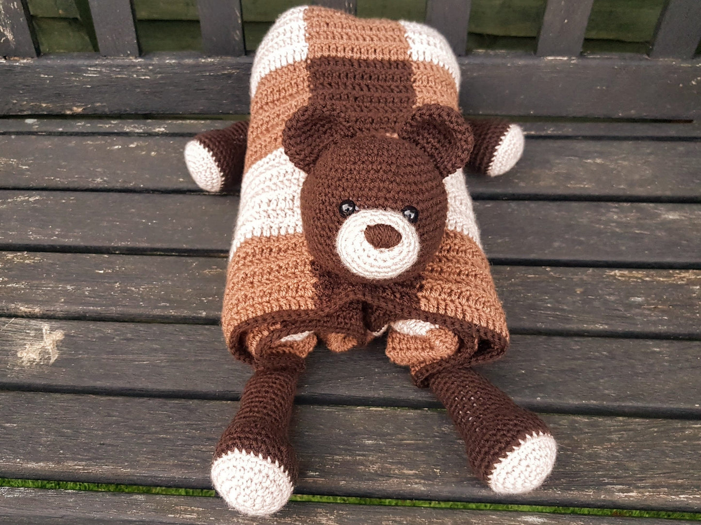 Woodland Bear Baby Blanket Crochet Pattern | Amigurumi Toy Blanket, Teddy Blanket, Crochet Animal Blanket Woodland Nursery, Baby Shower Gift
