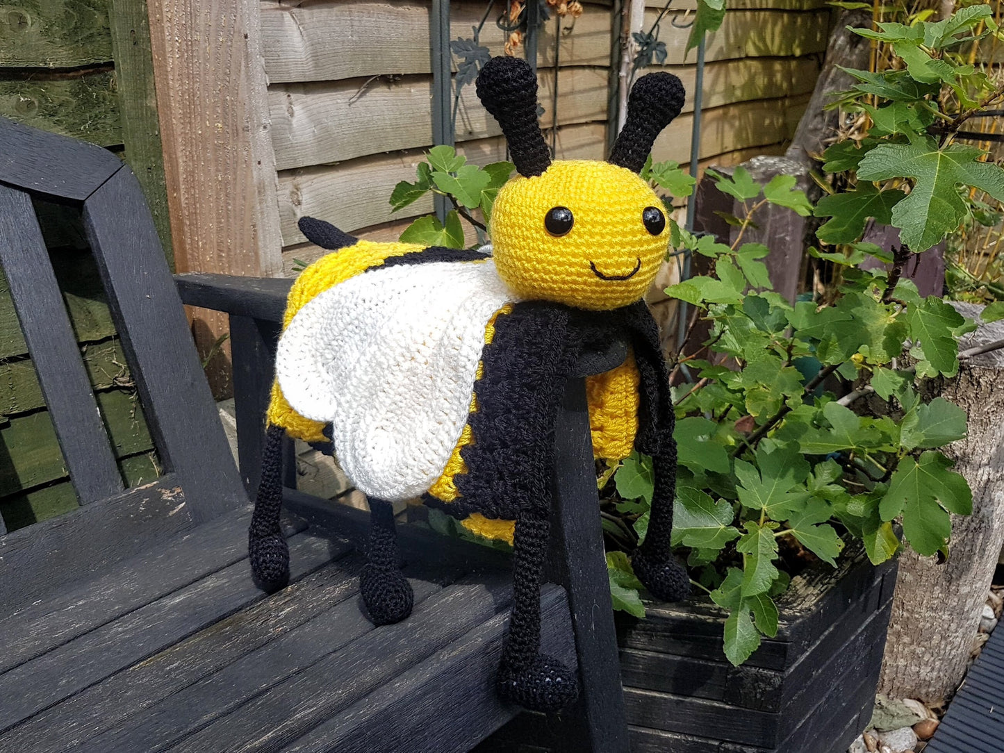 3in1 Happy Bee Folding Baby Blanket Toy Lovey Crochet Pattern - Baby Shower Gift Bee Keeper Present Nursery Decoration Cot Blanket
