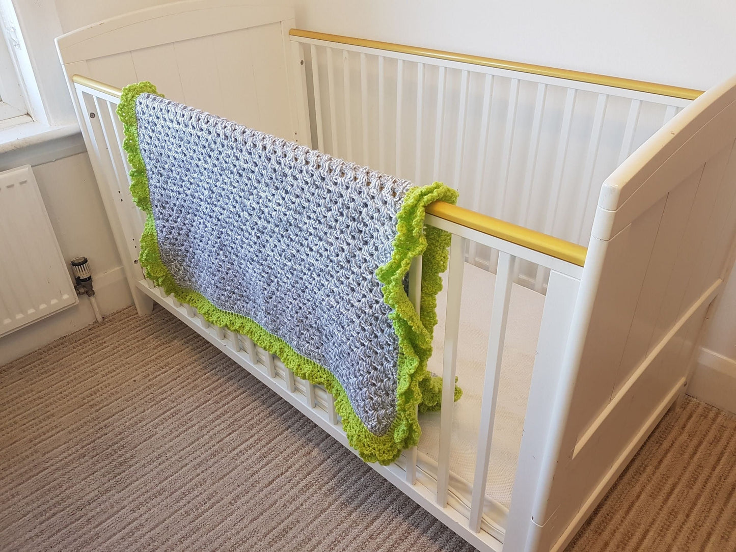 Spring Vibes Baby Blanket Lapghan Crochet Pattern | Scallops Blanket Baby Shower Gift Simple Easy Blanket Baby Gift Boy Christmas Birthday