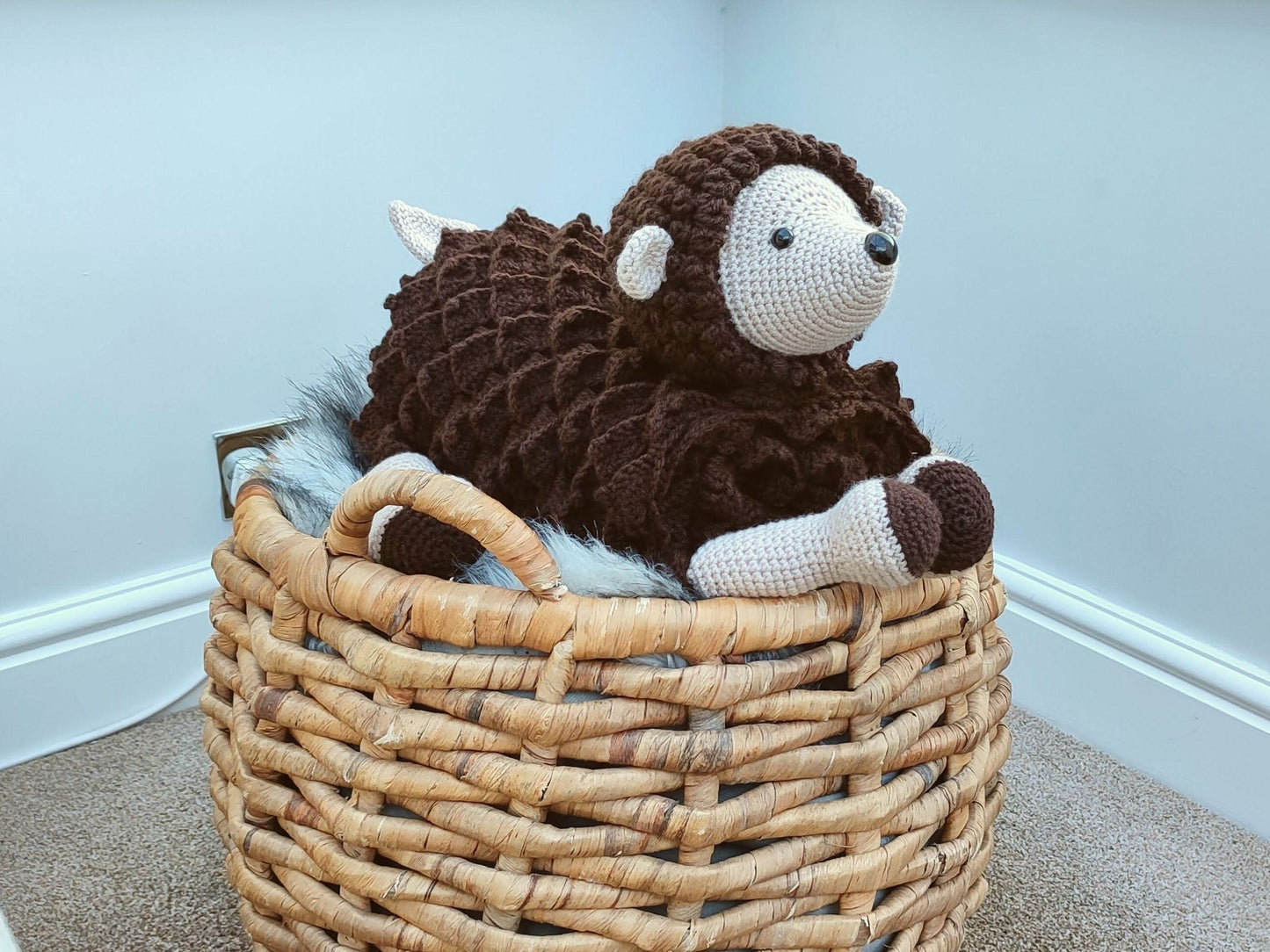 3in1 Woodland Hedgehog Baby Blanket Crochet Pattern Pram Toy Blanket Lovey Hedgehog Bear Baby Shower Baby Gift Birthday Nursery Blanket Toy