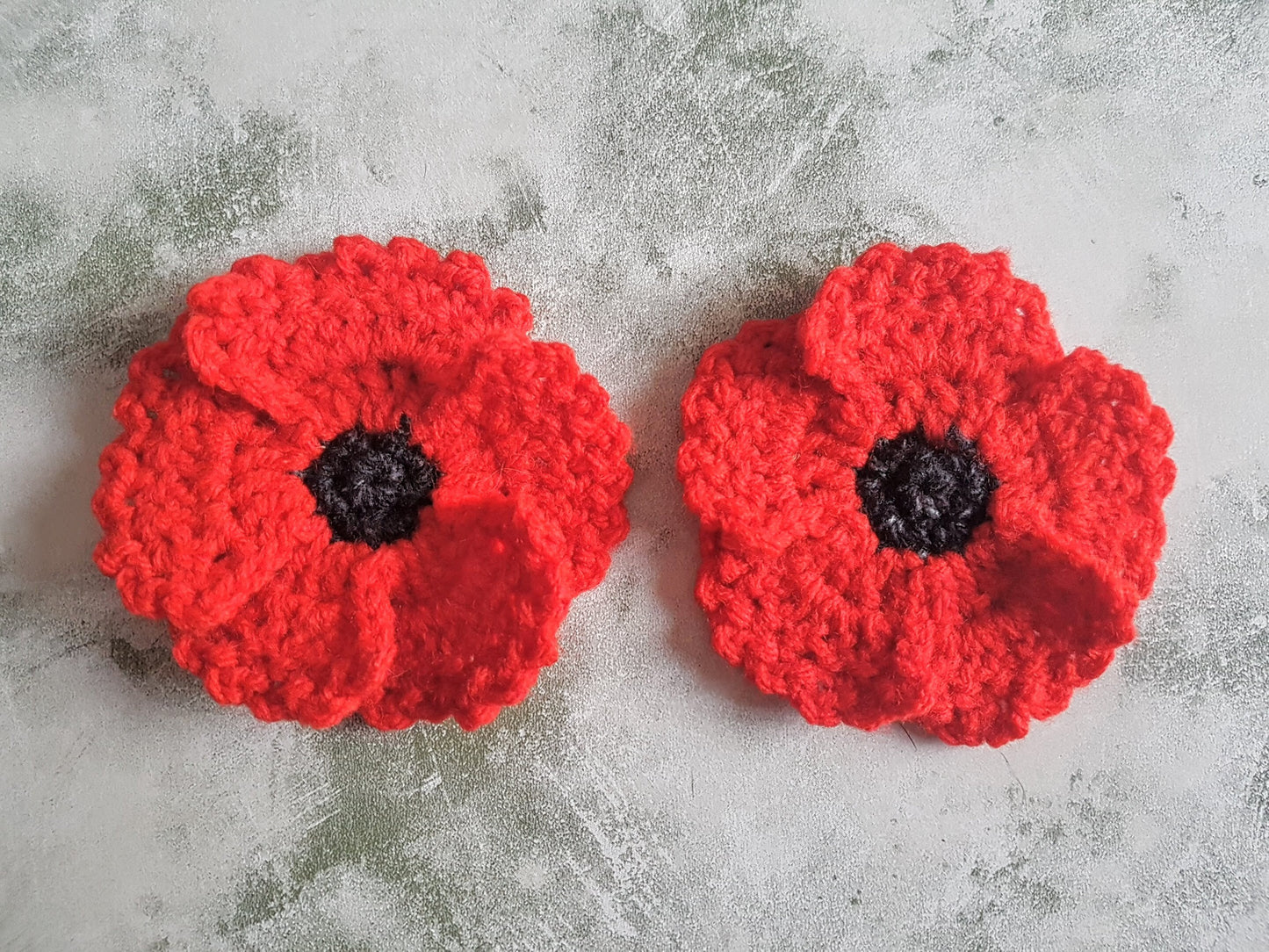 Red Poppy Flower Applique Set With 3, 4 & 5 Petals Crochet Pattern - For Flower Baby Blankets, Afghans, Clothes or Jewellery - Crochet Gift