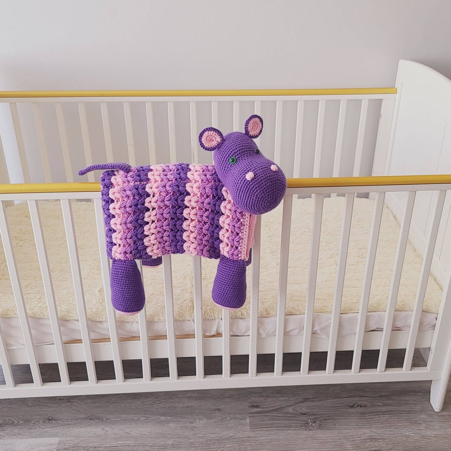 3in1 Safari Hippo Folding Baby Blanket Crochet Pattern | Amigurumi Hippo Blanket | Pram Crochet Blanket Toy Lovey Baby Shower Gift Birthday