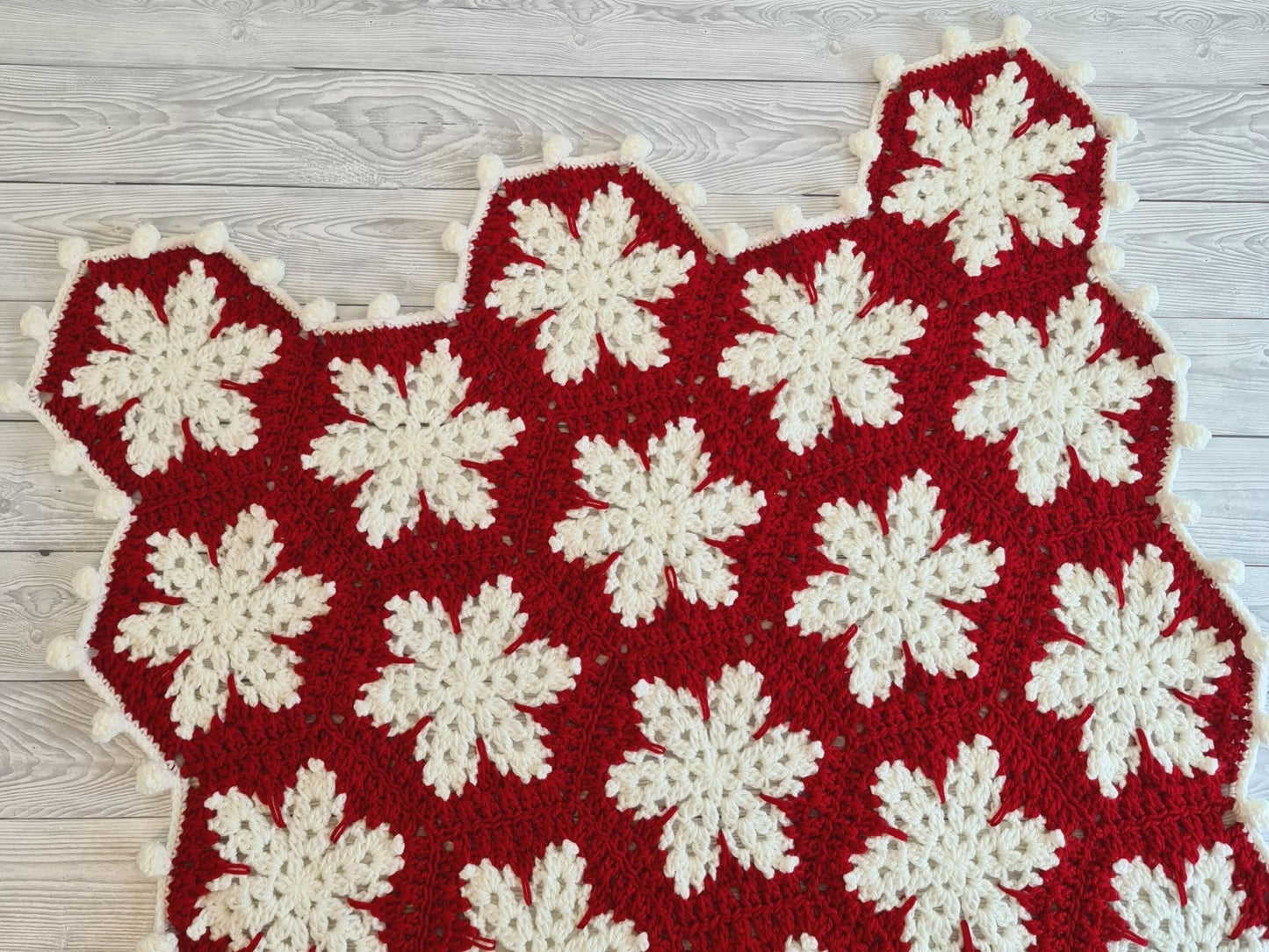 Christmas Snowflake Baby Blanket Lapghan Crochet Pattern | Hexagon Blanket Baby Shower Gift Easy Snowflake Blanket Star Xmas Afghan Birthday
